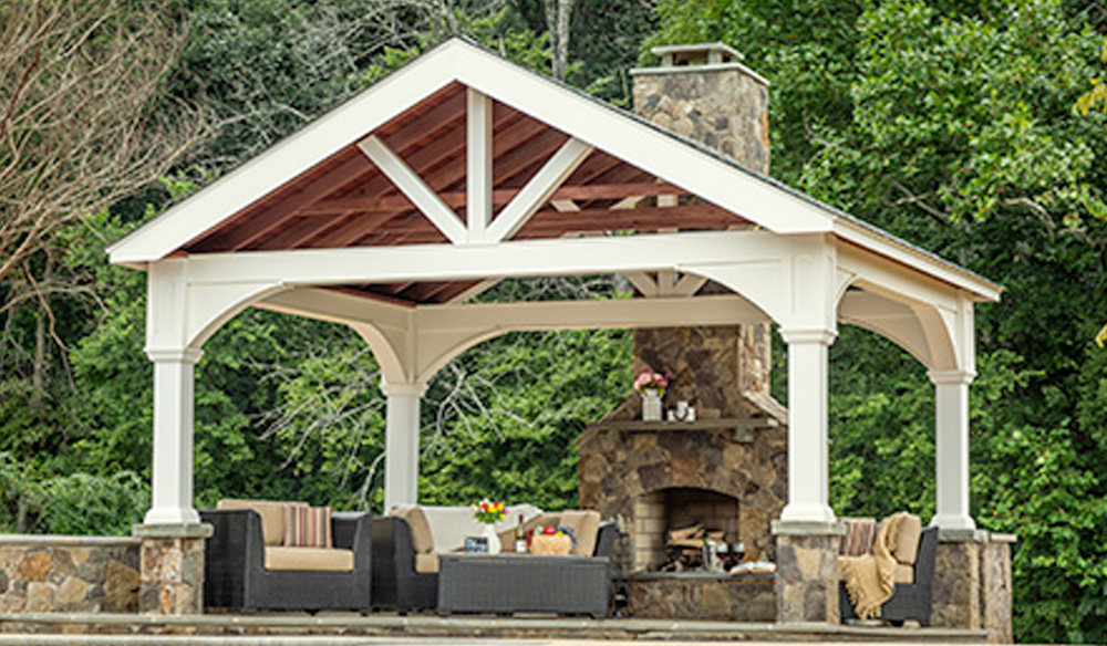 A-Frame Vinyl Pavilion Santa Fe Vinyl Pavilion Boca Raton Florida, Pavilion Builder Pavilions